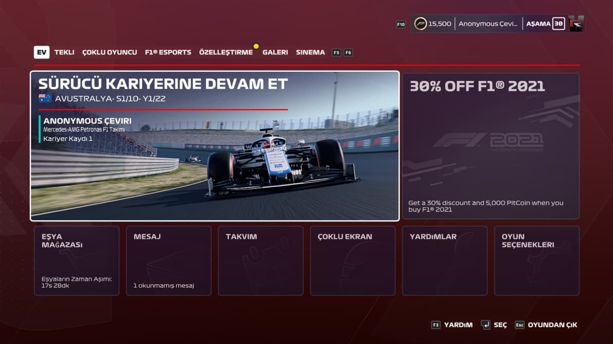 F1 2020 ekran görüntüsü 1